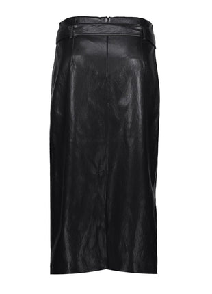 Geisha imitatieleren rok Black achterzijde