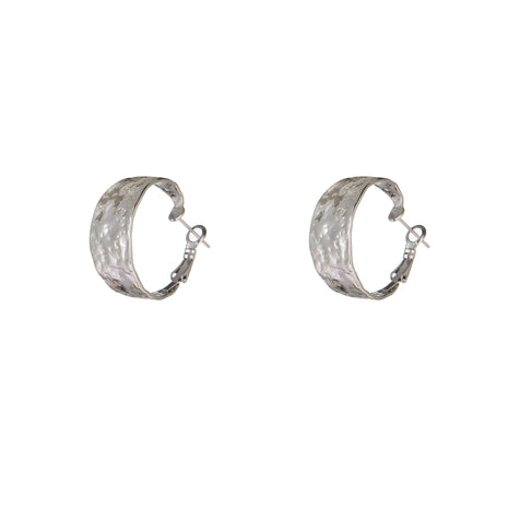 Thin Hammered Hoop - 25mm - E66238-1 - RH