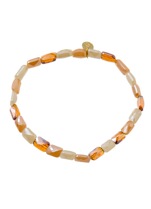 Flat Glass Stones Bracelet - B65001-1 - Champagne