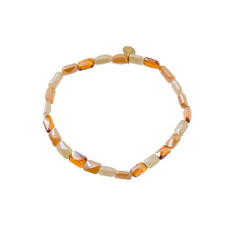 Flat Glass Stones Bracelet - B65001-1 - Champagne