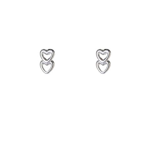 Double Heart Stud - E66170-1 - RH