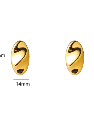 Big Oval Stud - E66300-2 - 14K