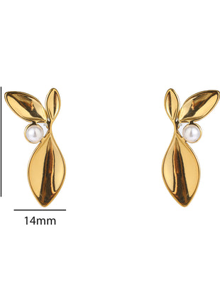 Pearly Half Lily Stud - E66054-2 - 14K