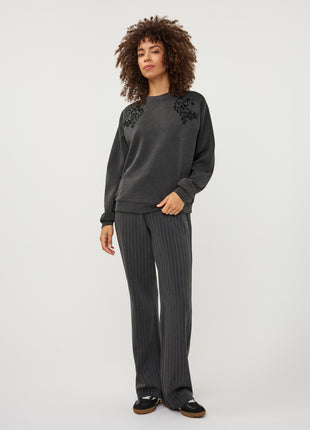 Trui Embellishment modal W26.05705 Charcoal - Esqualo
