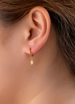 Small Sparkle Diamond Hoop - E66095-2 - 14K