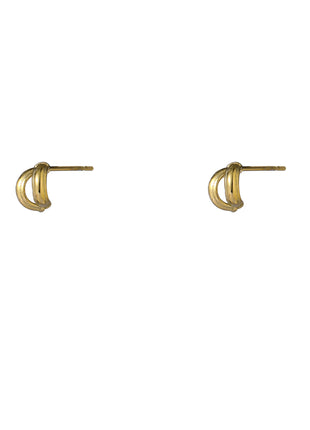 Subtle Double Line Stud - E66183-2 - 14K