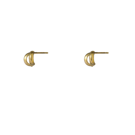 Subtle Double Line Stud - E66183-2 - 14K