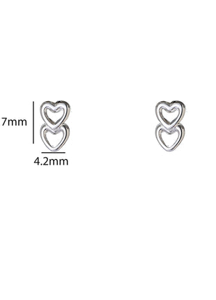 Double Heart Stud - E66170-1 - RH