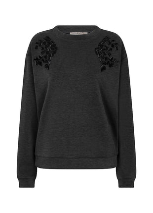 Trui Embellishment modal W26.05705 Charcoal - Esqualo