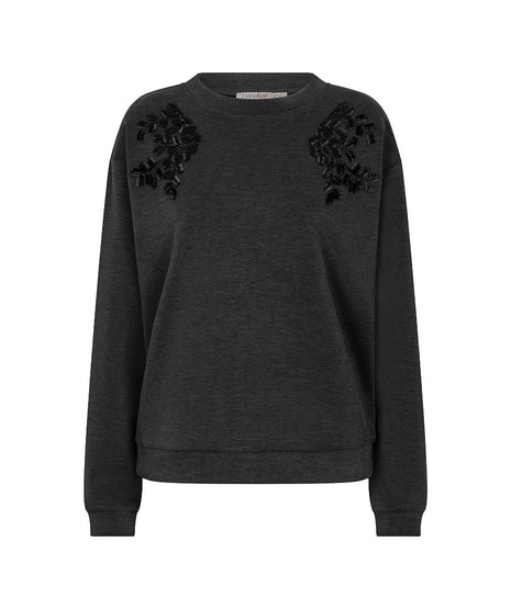 Trui Embellishment modal W26.05705 Charcoal - Esqualo