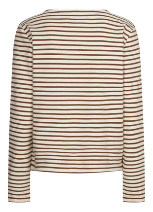 Red Button Terry Stripe creme espresso achterzijde