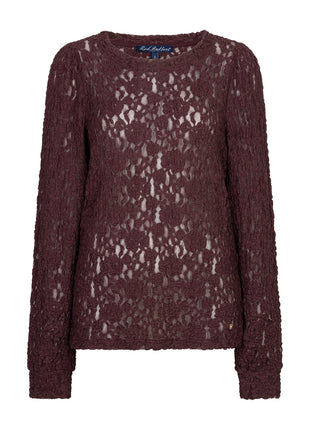 Red Button Top Lace Burgundy