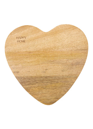 Hartvormige serveerplank Happy Home naturel - Zusss