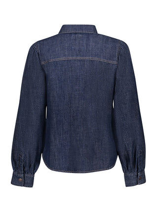 Geisha denimblouse Dark Blue Denim achterzijde