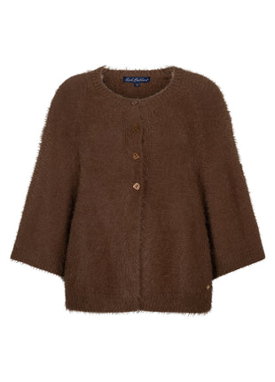 Red Button fuzzy poncho praline