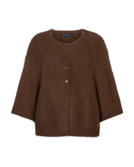 Red Button fuzzy poncho praline