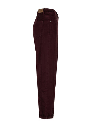 Broek Caitlina Tencel Twill Burgundy - Red Button