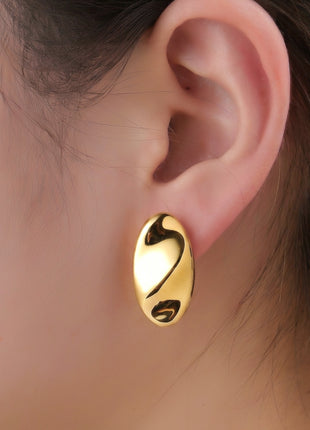 Big Oval Stud - E66300-2 - 14K