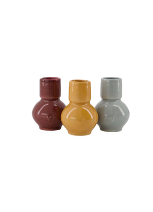 Zusss set van 3 keramieken vazen hart multicolor
