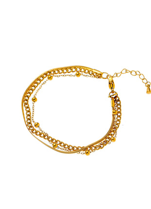 Triple Balls Bracelet - B66426-2 - 14K