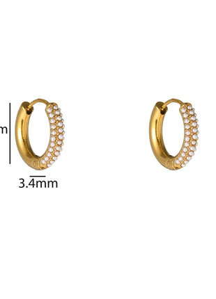 Pearly Hoop - E66088-2 - 14K