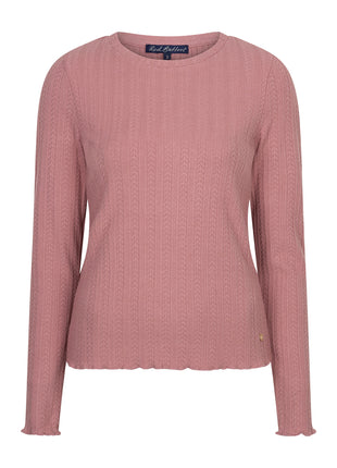 Red Button Top Fine Knit Mauve