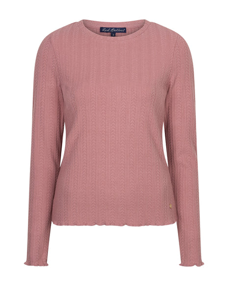 Red Button Top Fine Knit Mauve