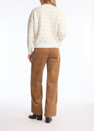Cardigan - KH036 - Off white/beige detail