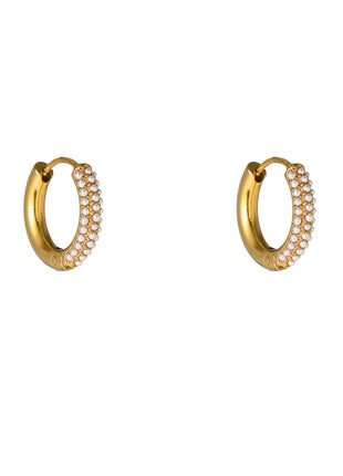 Pearly Hoop - E66088-2 - 14K