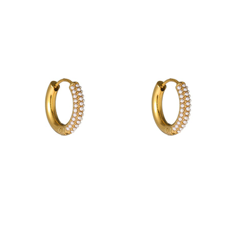 Pearly Hoop - E66088-2 - 14K