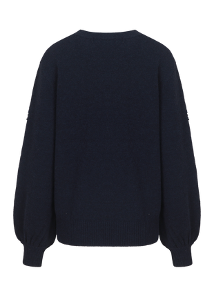 Maris gebreide top PU Dark Blue - G-Maxx packshot achterkant