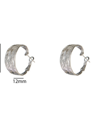 Thin Hammered Hoop - 25mm - E66238-1 - RH