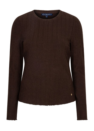 Red Button Top Fine Knit Espresso