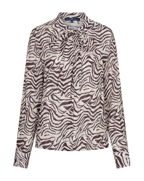 Red Button Blouse Zebra Burgundy