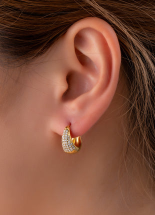 Big Classy Sparkle Creole - E66101-2 - 14K
