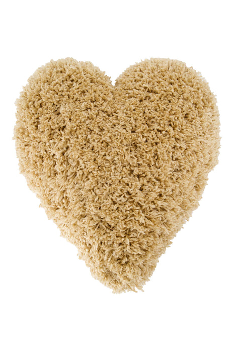 Fluffy hartvormig kussen beige - Zusss