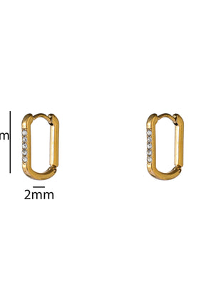 Fine Stones Hoop - E66205-2 - 14K