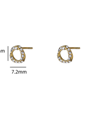 Sparkle Round Stud - E66179-2 - 14K