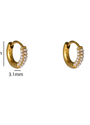 Pearly Hoop - E66087-2 - 14K