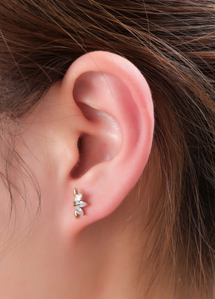 Sparkle Lily Stud - E66177-2 - 14K