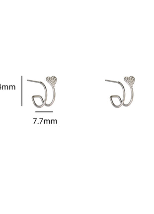 Double Heart Stud - E66469-1 - RH