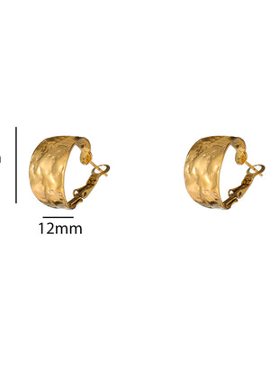 Thin Hammered Hoop - 18mm - E66237-2 - 14K
