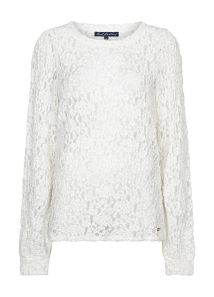 Red Button Top Lace Offwhite