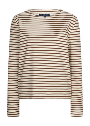 Red Button Terry Stripe creme praline