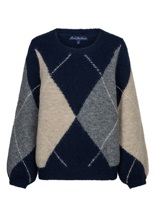 Argyle trui SRB5067 Indigo van Red Button