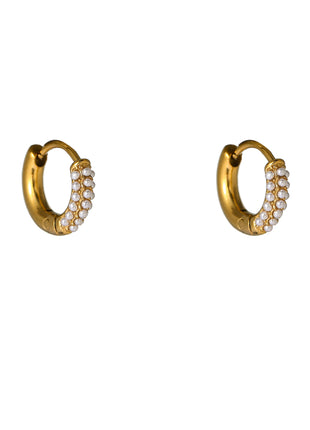 Pearly Hoop - E66087-2 - 14K