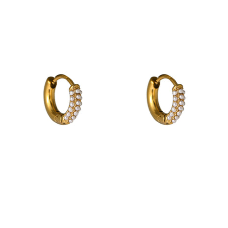 Pearly Hoop - E66087-2 - 14K