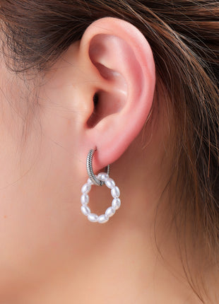 Pearly Round Hoop - E66266-1 - RH