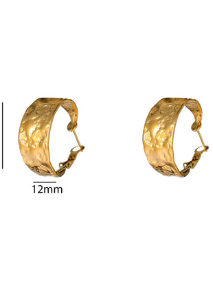 Thin Hammered Hoop - 25mm - E66238-2 - 14K