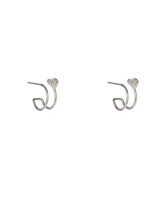 Double Heart Stud - E66469-1 - RH